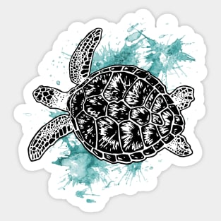 Turtle Splash Sticker